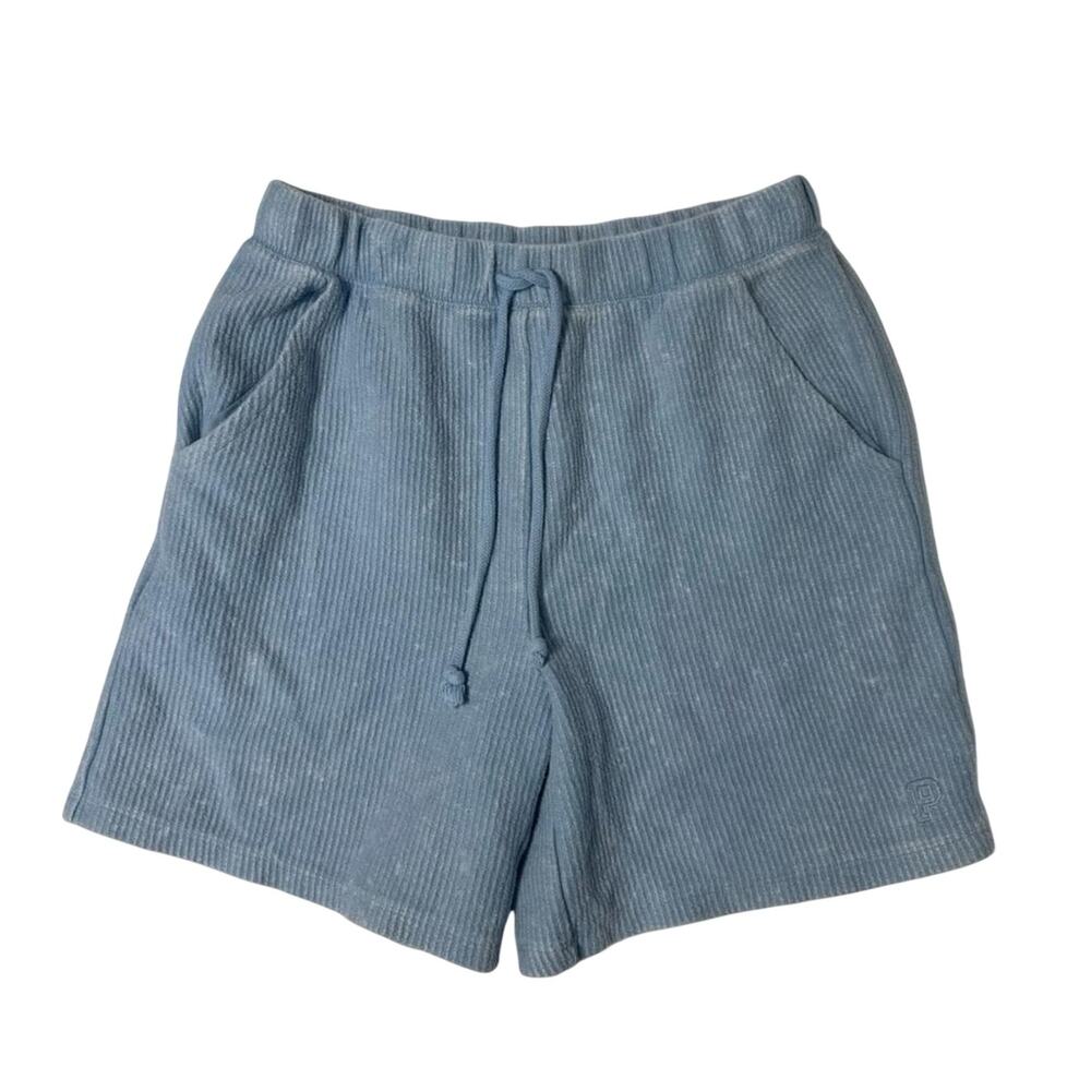 Victoria's Secret PINK Heavyweight Ribbed Lounge Dad Shorts Bleach Blue Size S